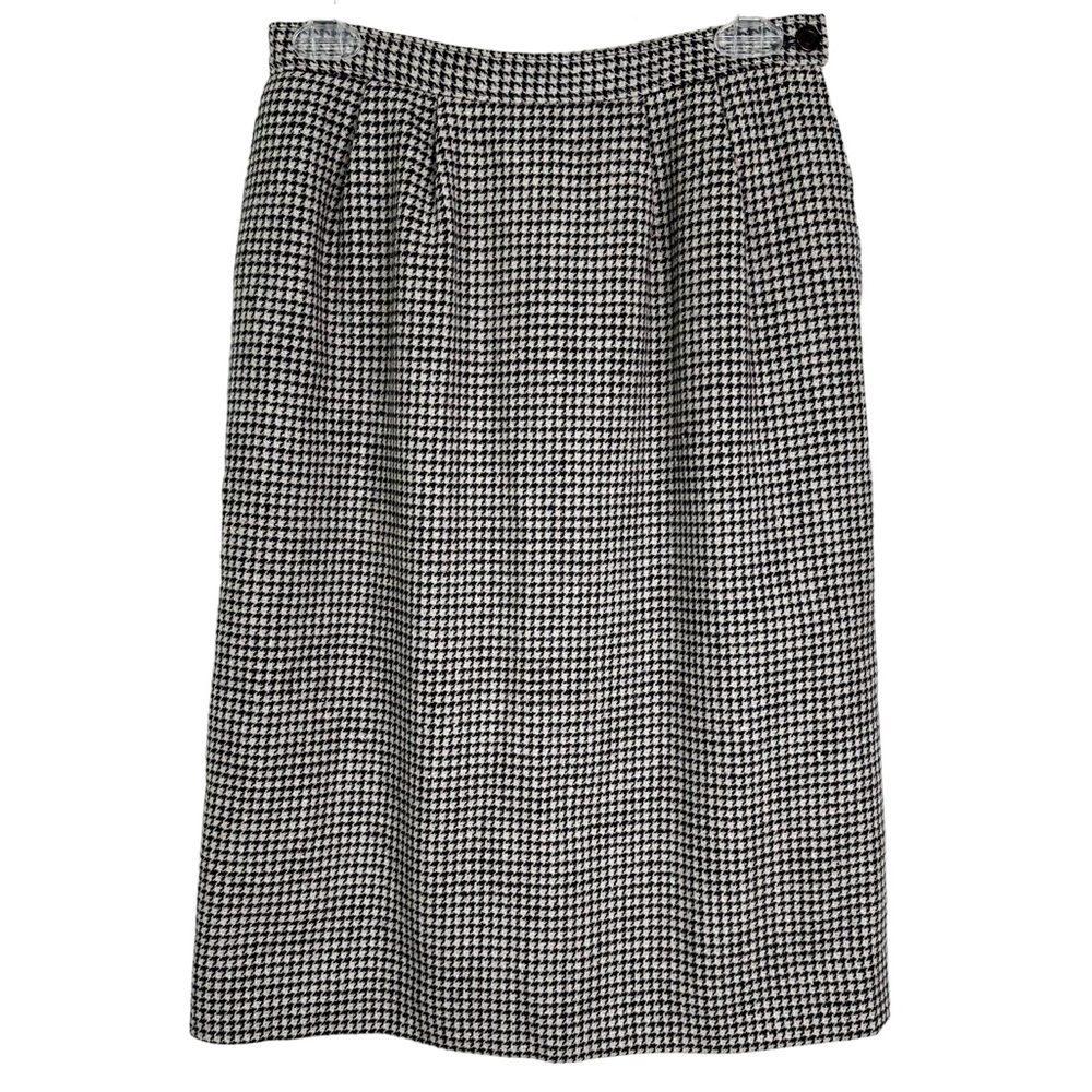 Pendleton 100% Virgin Wool Houndstooth Pencil Skirt Blue/ Cream Women’s 8P